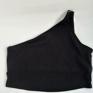 PINK Victoria's Secret Black One-Shoulder Top